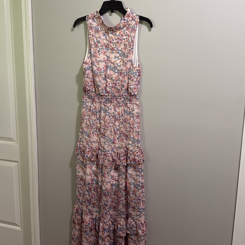 FSL Apparel floral print ruffled halter top maxi dress - Picture 3 of 8